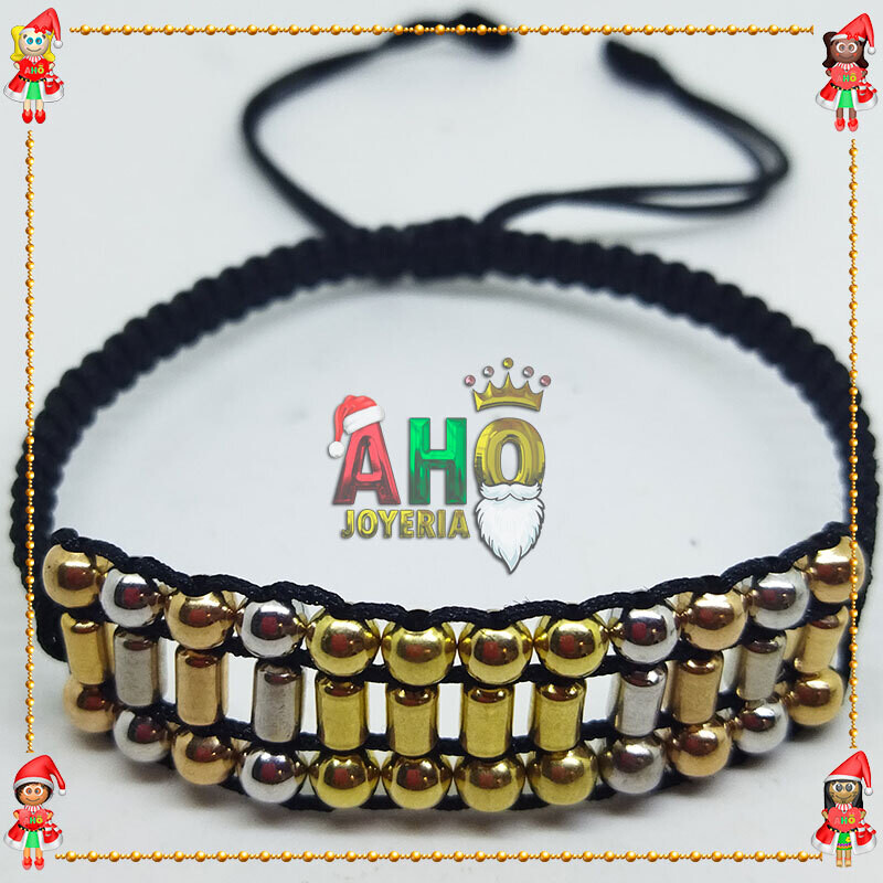 Pulsera Tejida Macrame Oro18k