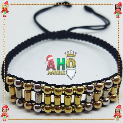 Pulsera Tejida Macrame Oro18k