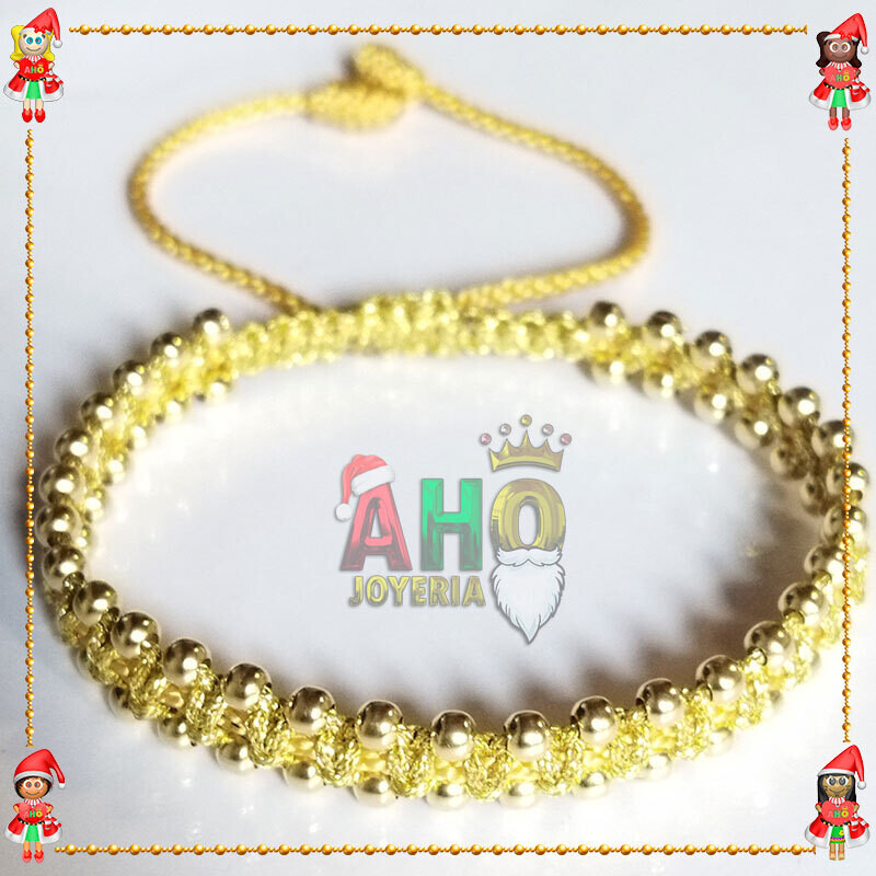 Pulsera Tejida Macrame Oro18k