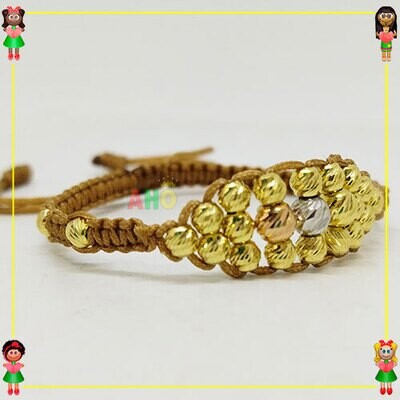 Pulsera Tejida en Macramé con Oro 18K