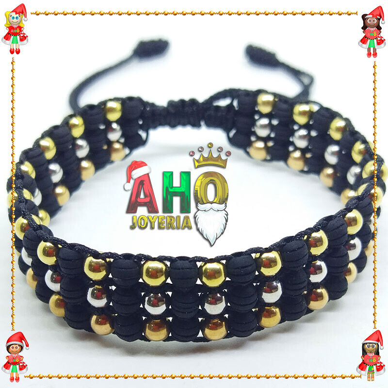 Pulsera Tejida Macrame Oro18k