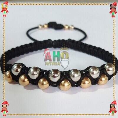 Pulsera Tejida Macrame Oro18k