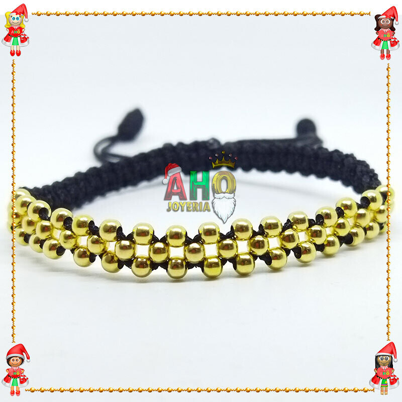 Pulsera Tejida Macrame Oro18k