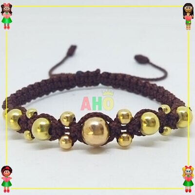 Pulsera Tejida Macrame Oro18k