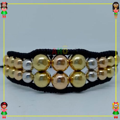 Pulsera Tejida Macrame Oro18k