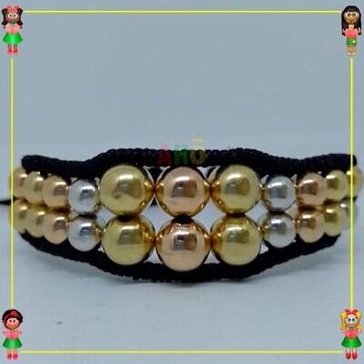 Pulsera Tejida Macrame Oro18k