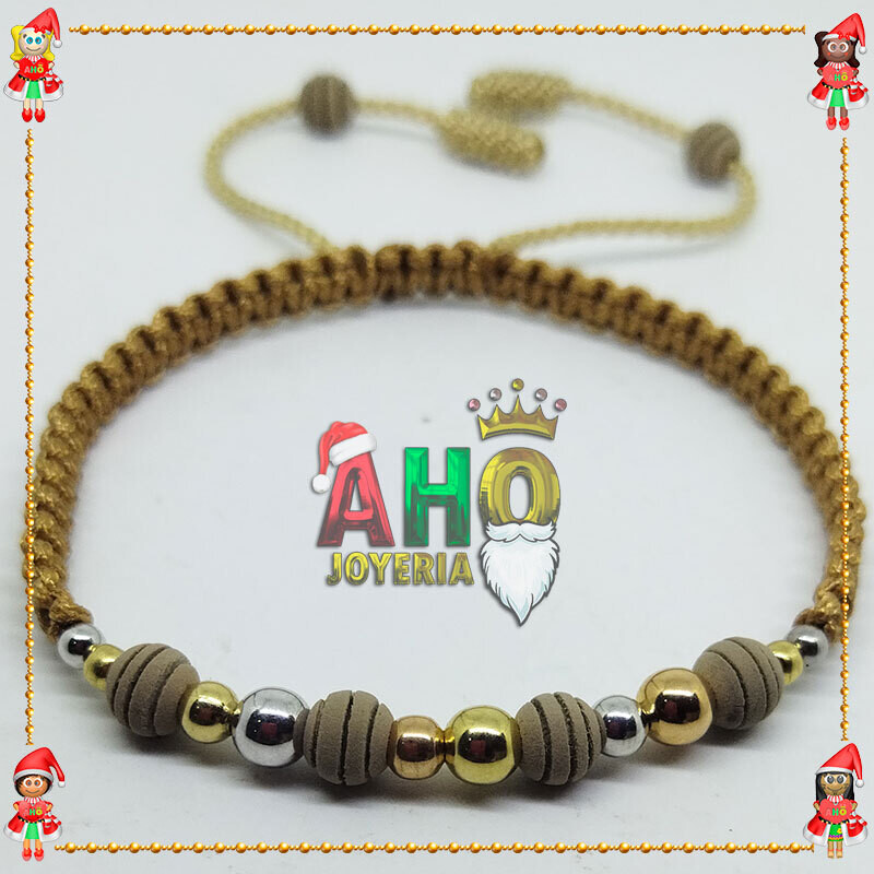 Pulsera Tejida Macrame Oro18k