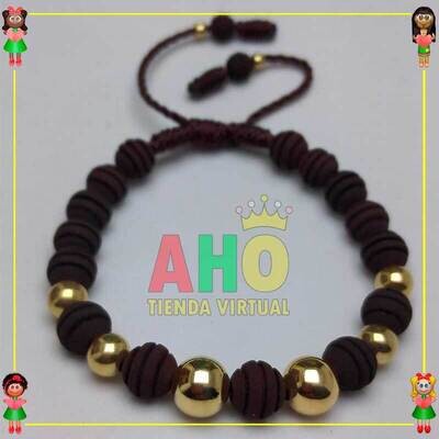 Pulsera Tejida Macrame Oro18k