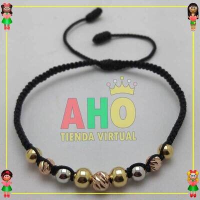 Pulsera Tejida Macrame Oro18k