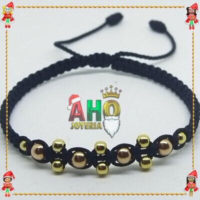 Pulsera Tejida Macrame Oro18k