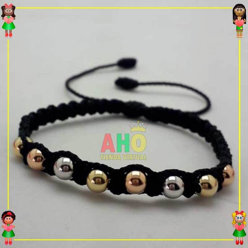 Pulsera Tejida Macrame Oro18k