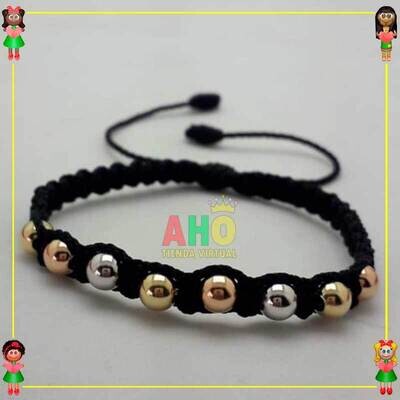Pulsera Tejida Macrame Oro18k