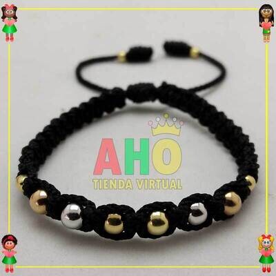 Pulsera Tejida Macrame Oro18k