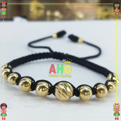 Pulsera Tejida Macrame Oro18k