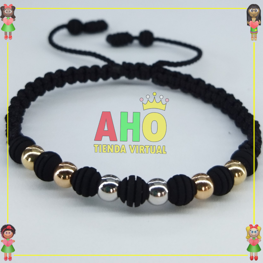Pulsera Tejida Macrame Oro18k
