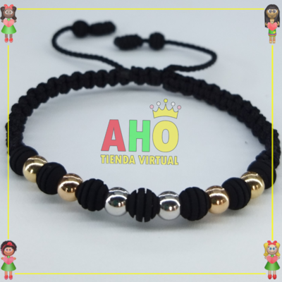 Pulsera Tejida Macrame Oro18k