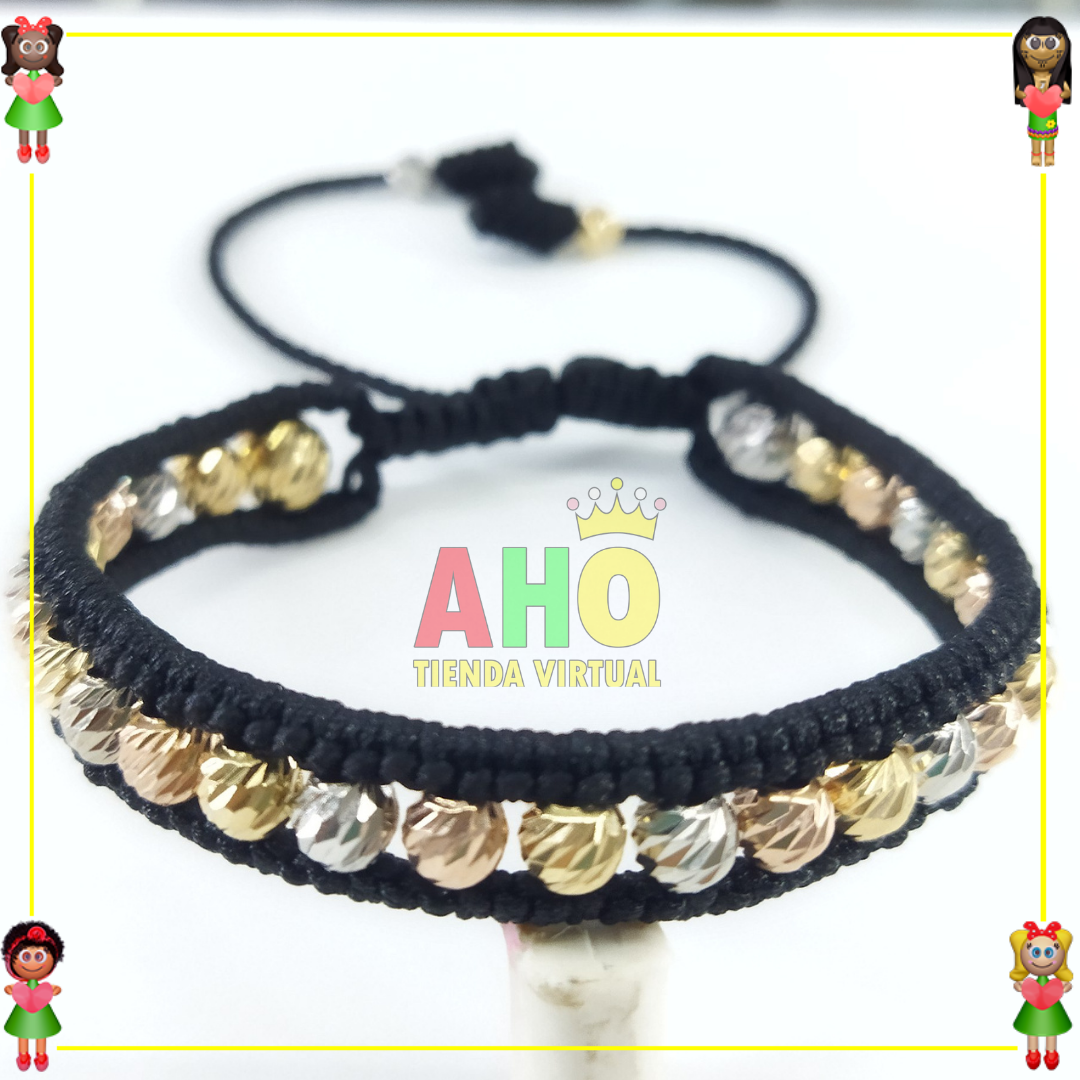 Pulsera Tejida Macrame Oro18k