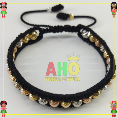 Pulsera Tejida Macrame Oro18k