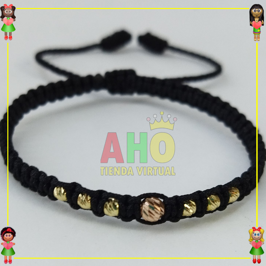 Pulsera Tejida Macrame Oro18k