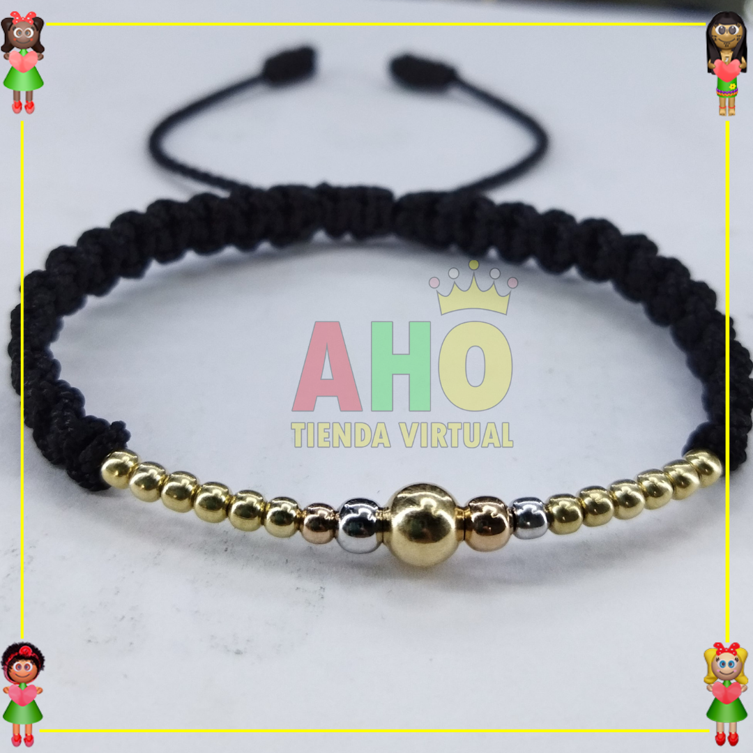 Pulsera Tejida Macrame Oro18k