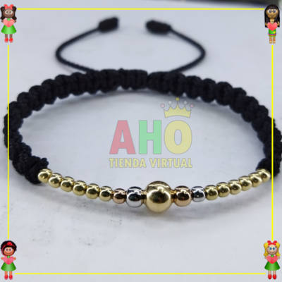 Pulsera Tejida Macrame Oro18k
