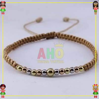 Pulsera Tejida Macrame Oro18k