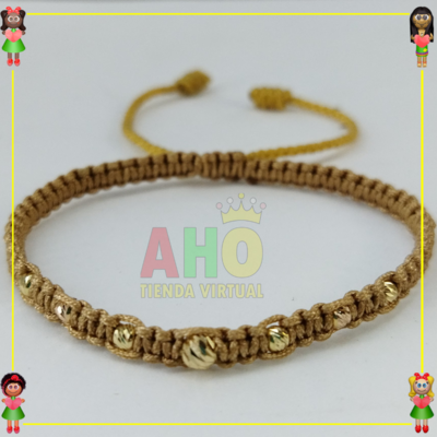 Pulsera Tejida Macrame Oro18k