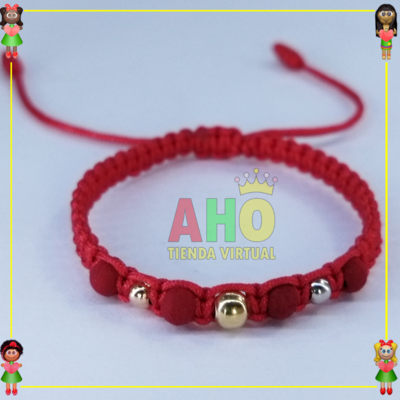 Pulsera Tejida Macrame Oro18k