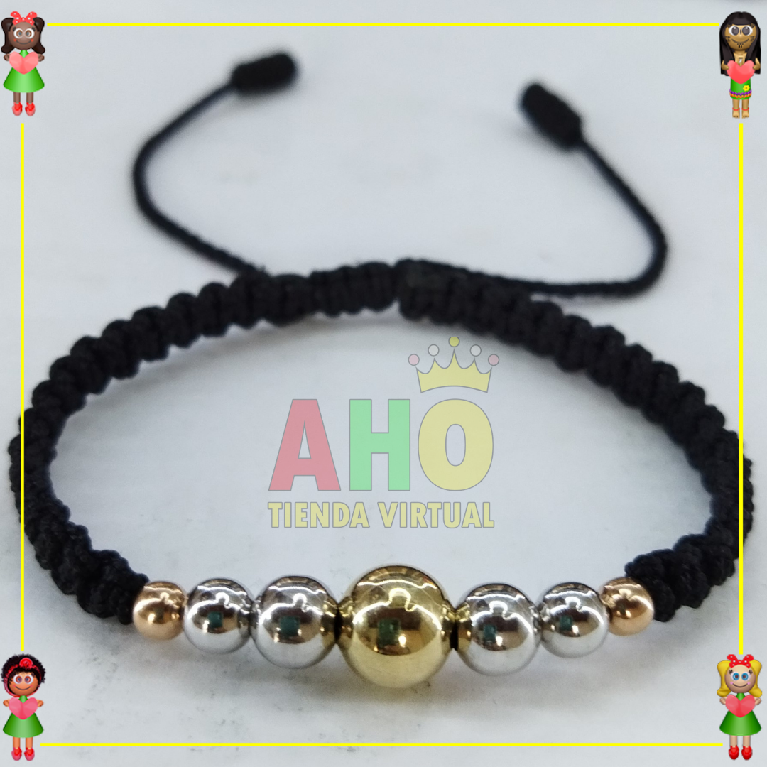 Pulsera Tejida Macrame Oro18k