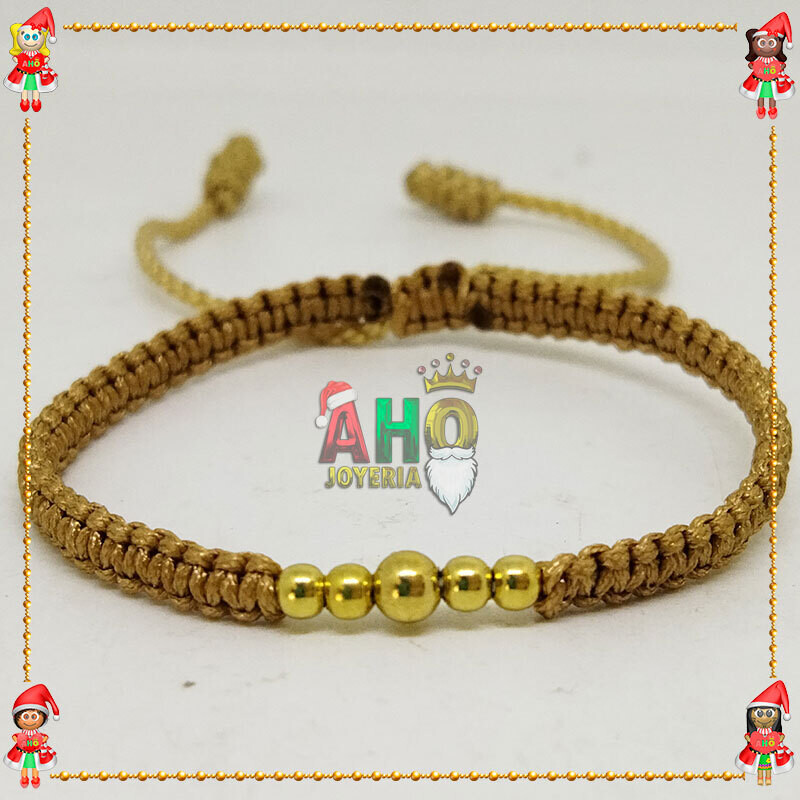 Pulsera Tejida Macrame Oro18k