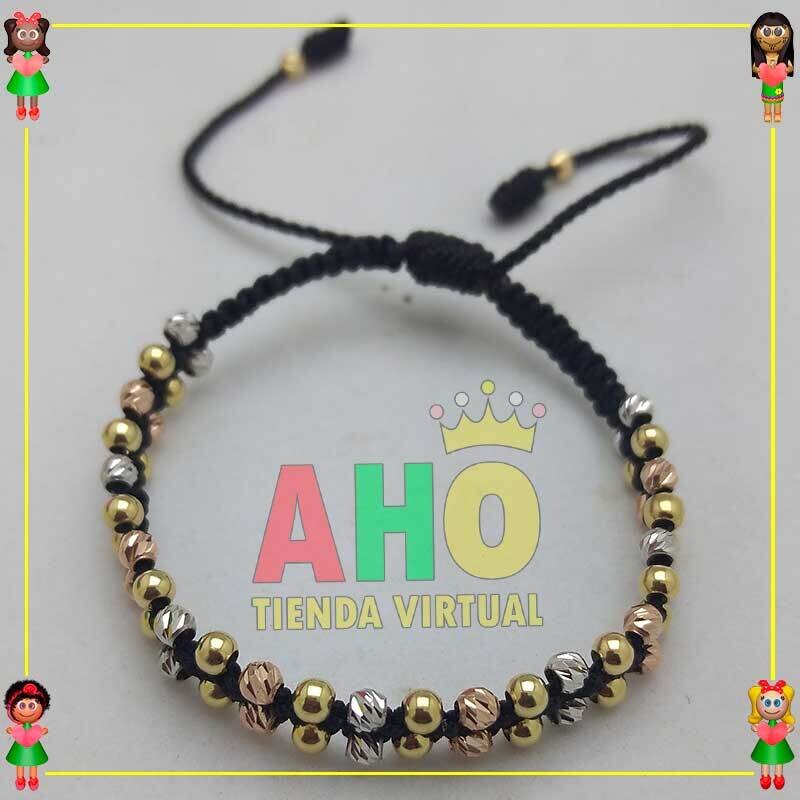 Pulsera Tejida Macrame Oro18k