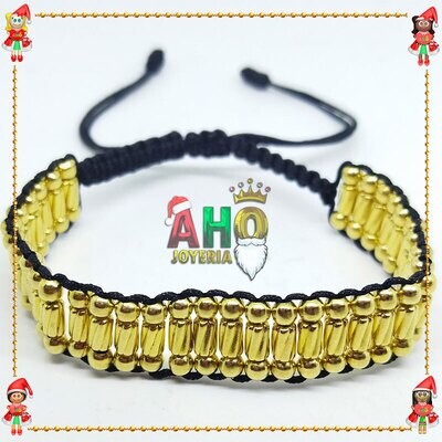 Pulsera Tejida Macrame Oro18k