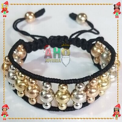 Pulsera Tejida Macrame Oro18k