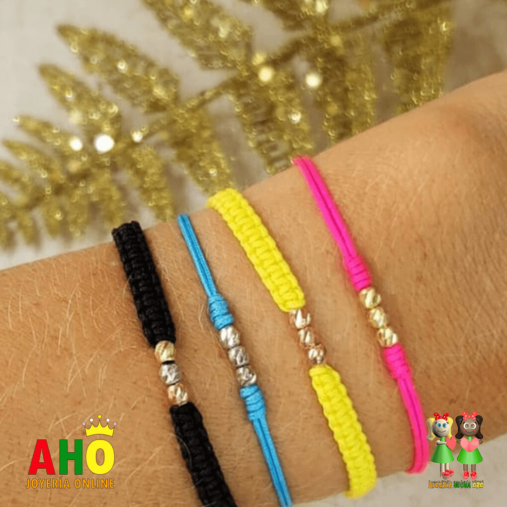 Pulsera Tejida Macrame Oro18k