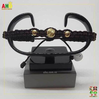 Pulsera Tejida Macrame Oro18k