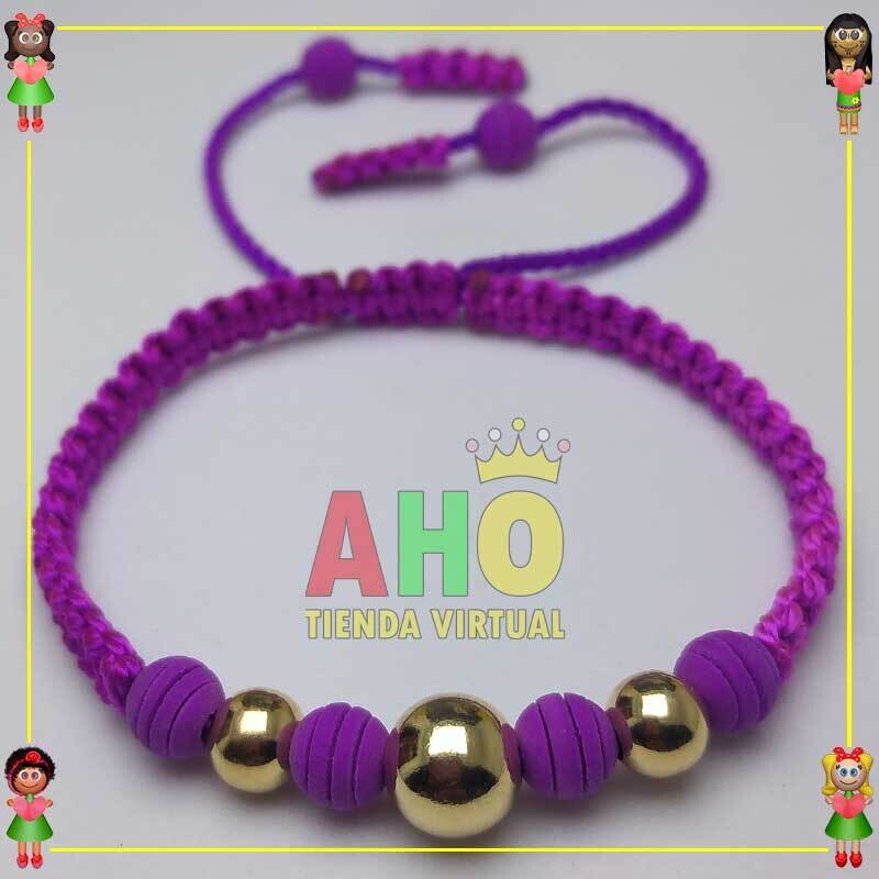 Pulsera Tejida Macrame Oro18k