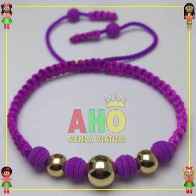 Pulsera Tejida Macrame Oro18k