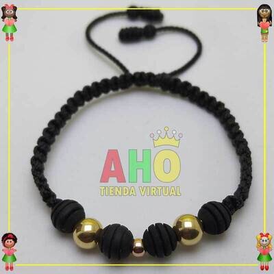 Pulsera Tejida Macrame Oro18k