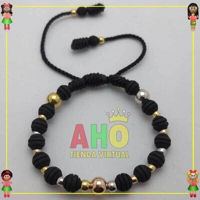 Pulsera Tejida Macrame Oro18k