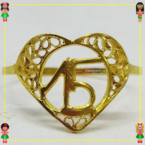 Anillo Quinces Filigrana Oro 18k