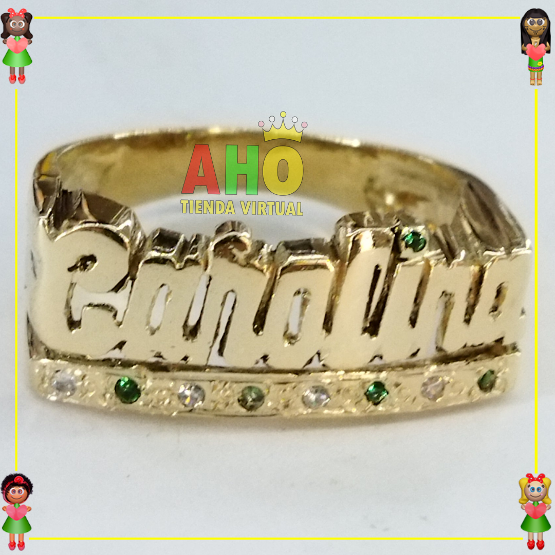 Anillo Nombre Carolina Oro18k