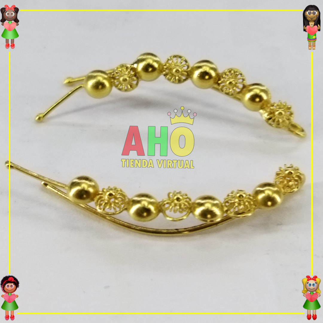 Aretes Pinzas Tomatillos Oro18k