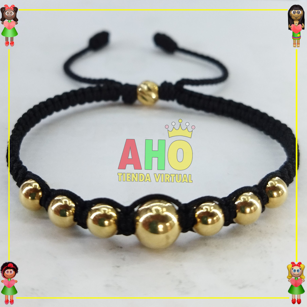 Pulsera Macrame Nudos Proteccion Oro18k