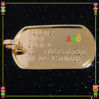 Dije placa Militar Oro18k