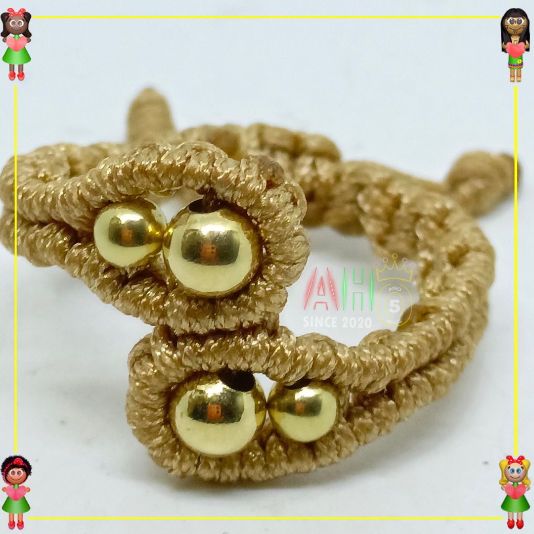 Anillo tu y yo Tejido Macrame Oro18k