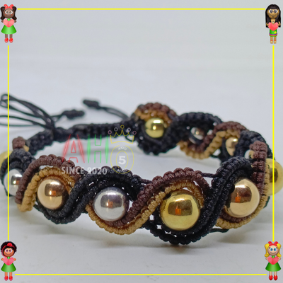 Pulsera Tejida Macrame Oro18k