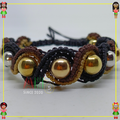 Pulsera Tejida Macrame Oro18k