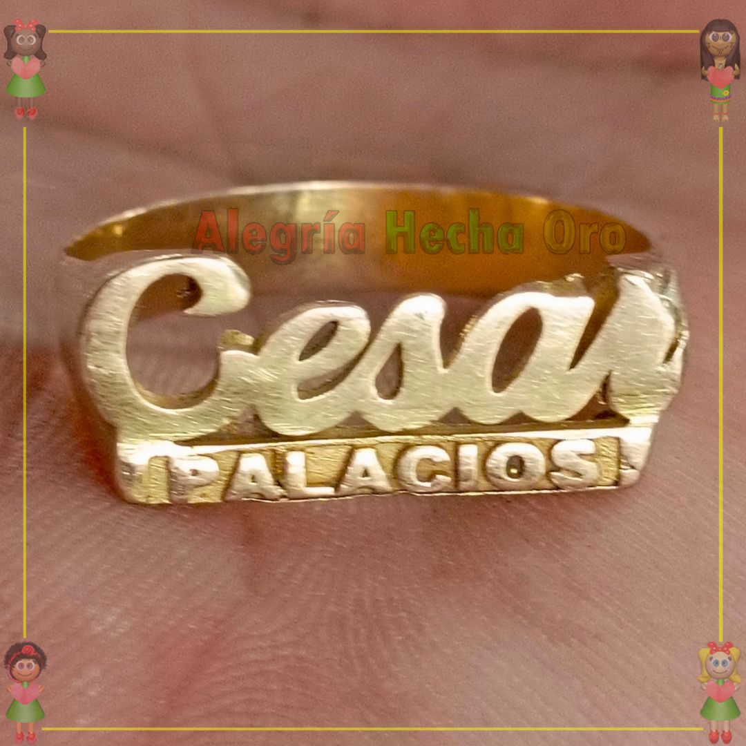 Anillo Nombre Cesar Oro18k