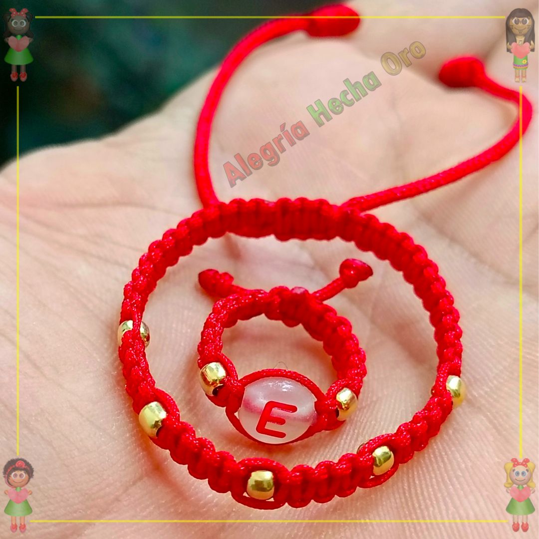 Pulsera y Anillo Macrame Oro18k