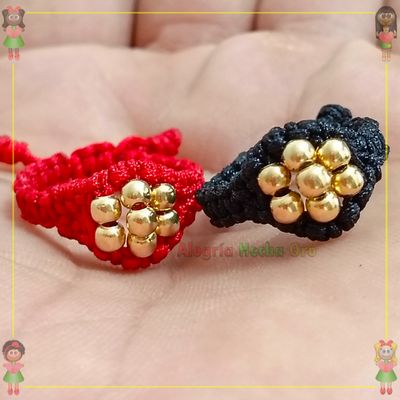 Anillos Pareja Macrame Oro18k